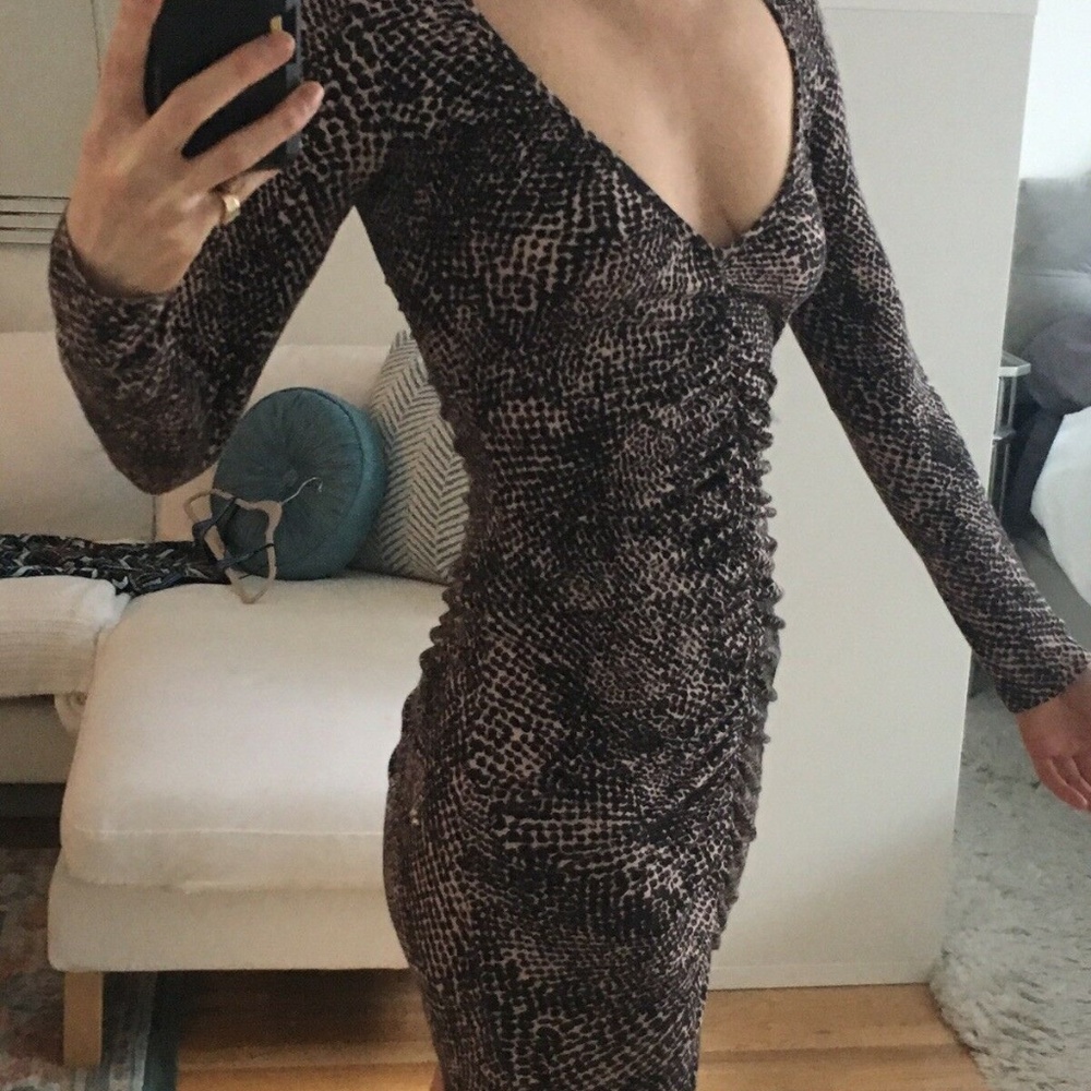 Rachel Pally XS Bodycon Snake Dove Dress